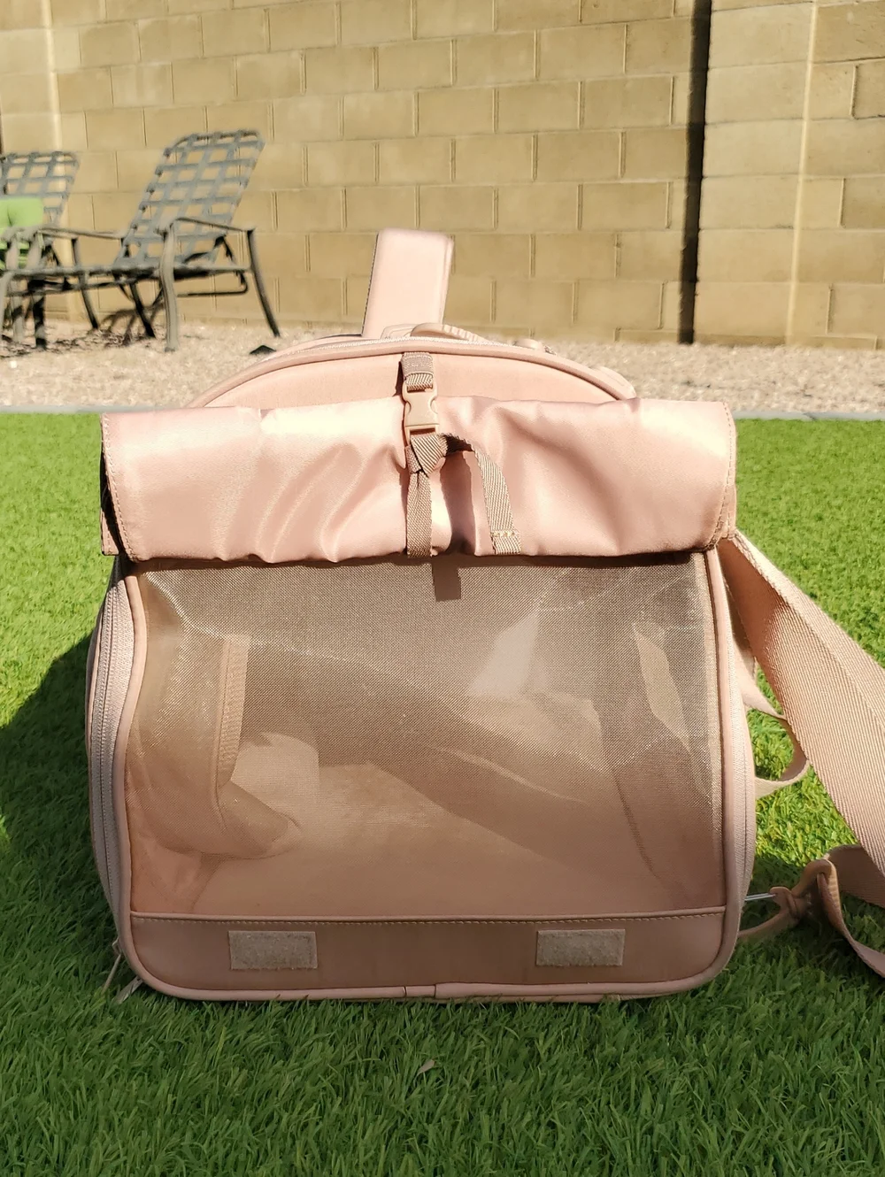 Maxbone All-In-One Travel Pet Carrier - Light Camel/Pink